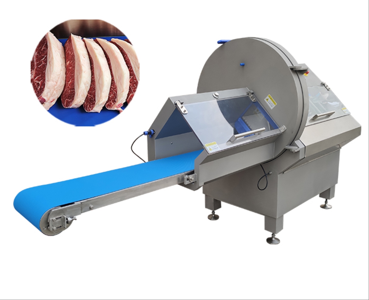 砍排机 牛肉自动分份切片机 猪肉切片机（带输送带出料）(图2)